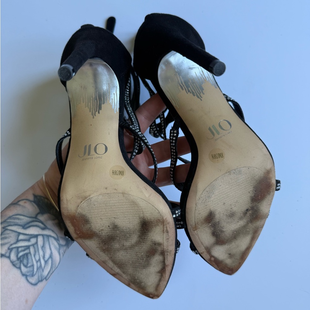 JLo Jennifer Lopez Torrie Sandal Stiletto Heels - Sz 8 - Picture 8 of 11